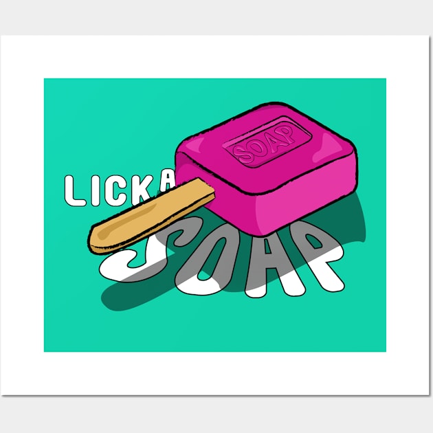 Lick a Soap - Whimsical Soap Bar Lollipop Wall Art by Fun Funky Designs